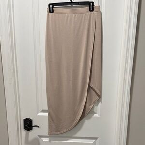 BCBGMaxAzria Asymmetrical Taupe Skirt